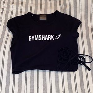 Black ribbon crop top